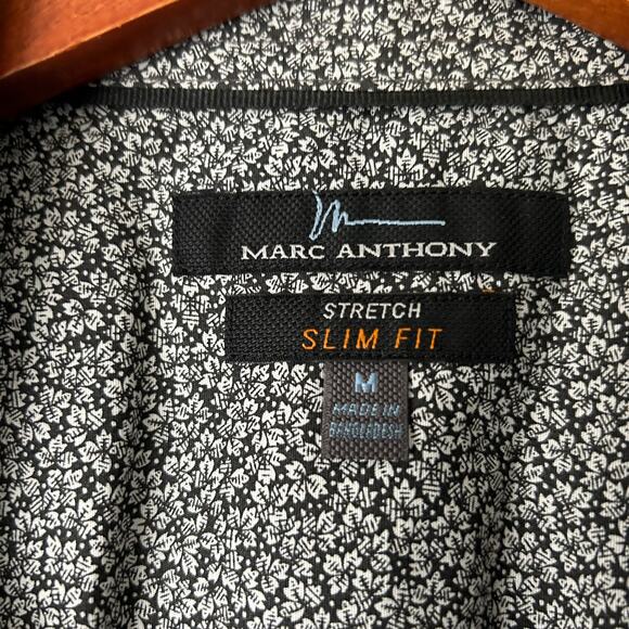 Marc Anthony Black Dainty Floral Button Up Size Medium - Picture 6 of 7